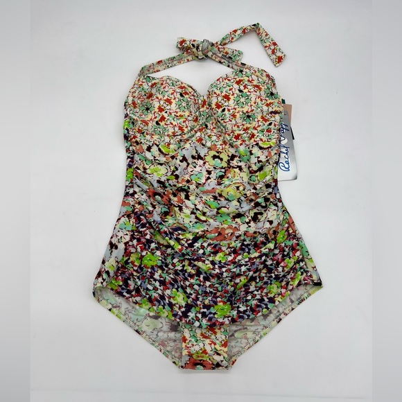 Diva by Rachel Pappo Other - Diva by Rachel Pappo Floral Halter One Piece Swimsuit